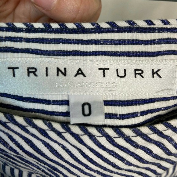 Trina Turk Seersucker Flat Front Cropped Pants - Picture 9 of 9